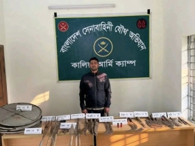 ছাত্রদলের সাবেক আহ্বায়কের হাতে অস্ত্র!